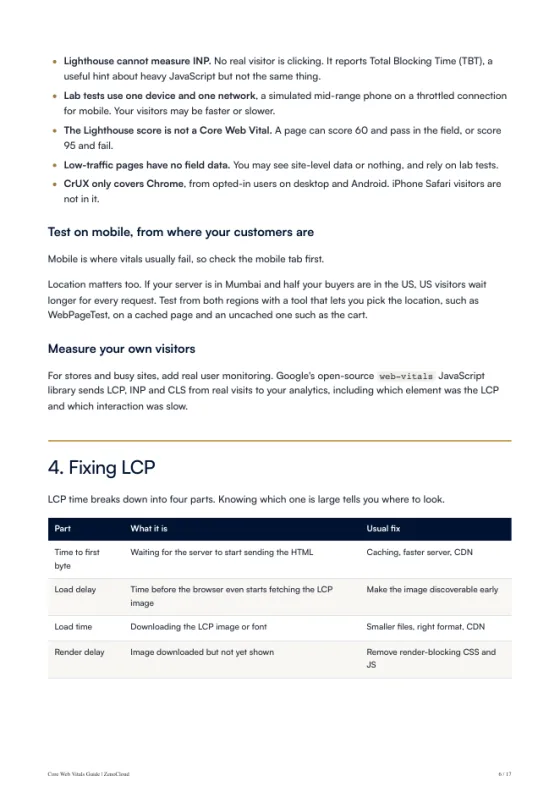 A page from the Core Web Vitals Guide