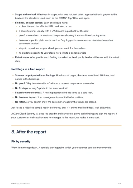 A page from the VAPT Scoping Guide
