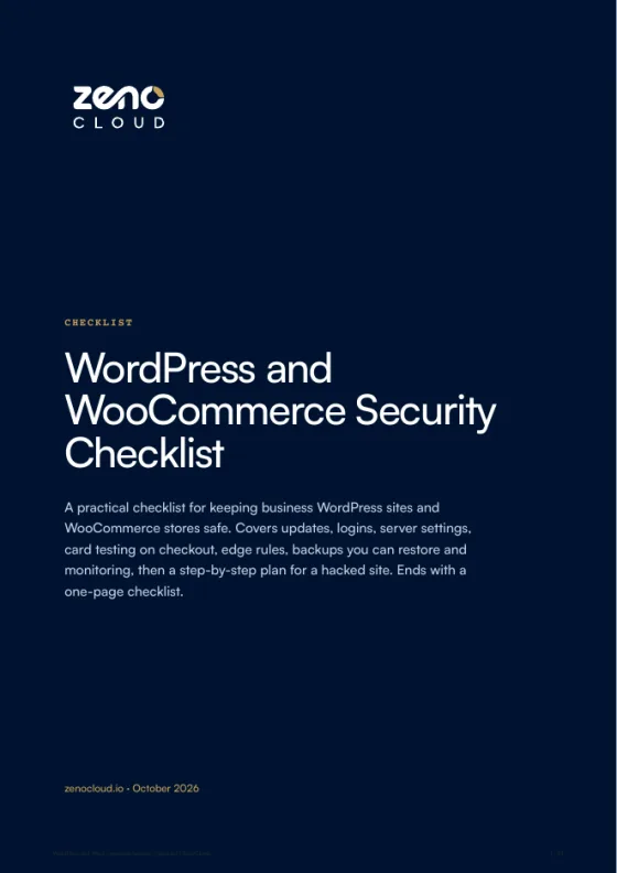 Cover of the WordPress and WooCommerce Security Checklist