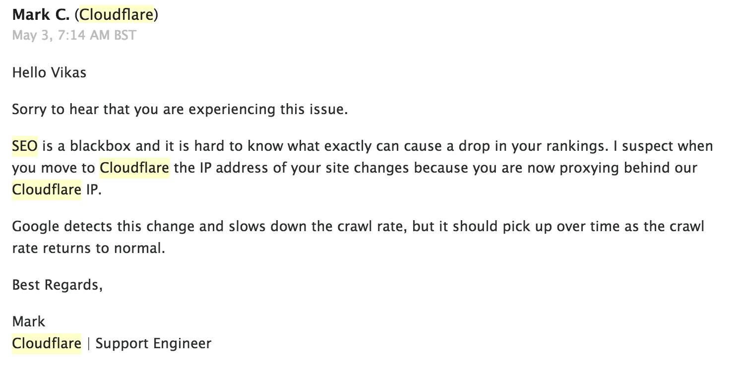 cloudflare seo issues